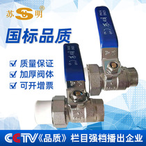 Su Ming factory direct hot melt nickel plated PPR pipe valve DN25 PPR inner wire outer wire copper live ball valve