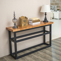 Solid Wood Strips Case Xuanguan Tai Xuan Guan Table Iron Art Bar Several Cases Desk For Table Door Hall Living Room Corridor Wall Side Table Leaning Against Wall Table