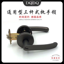 Bedroom Black Grey Single Tongue Hotel Toilet Channel Round Mute Tripole Door Lock Universal Manufacturer Direct