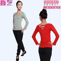 Adult Long Sleeve Modale Behind Cross Dance Dress Rehearswear Suit Square Dance New Suit Latin Clothing