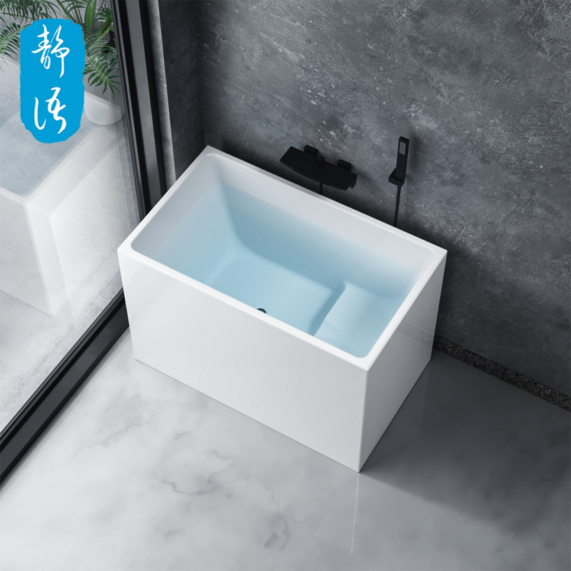 Mini Bathtub Japanese Style Small Apartment Deep Soaking Sitting Type Acrylic Home Freestanding Adult Bathroom Tub