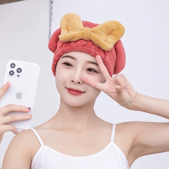 干发帽超强吸水速干帽蝴蝶结新款可爱干发巾洗头发浴帽女包头巾