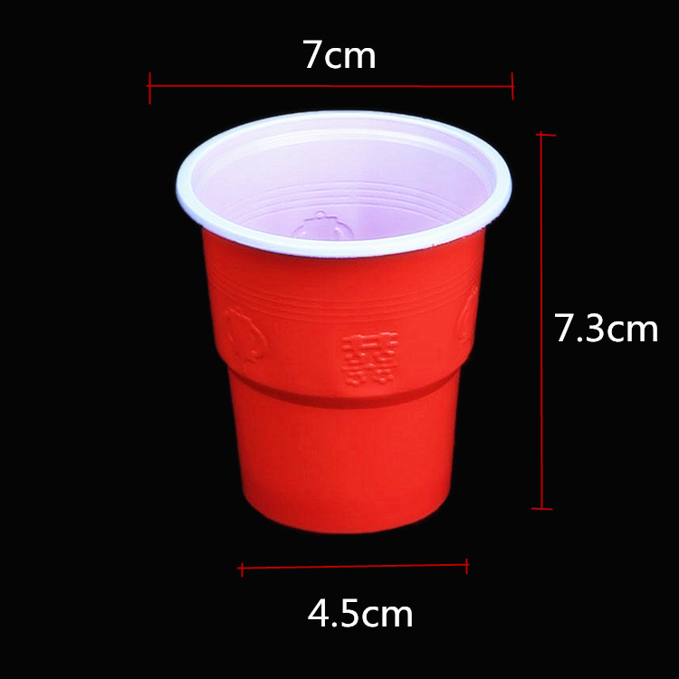Disposable red plastic cup edge to home thickened wedding happy word wedding banquet wedding banquet toast tea cup