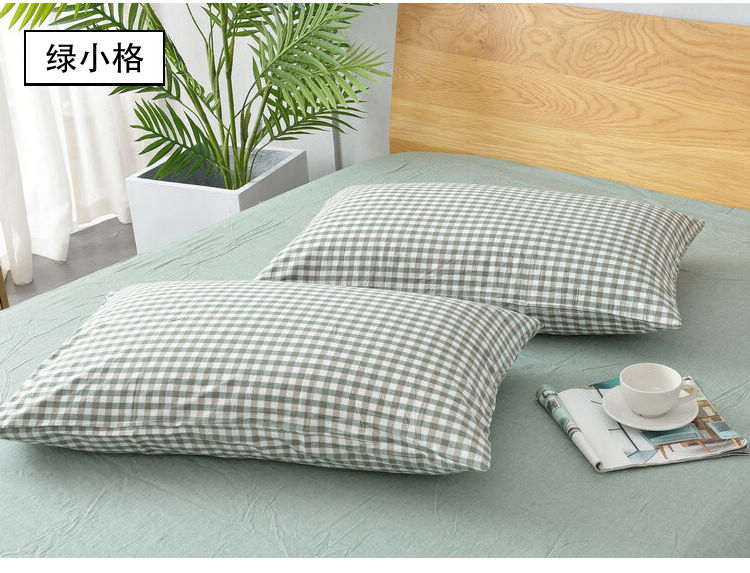 Giặt vỏ gối bằng vải cotton tốt Vỏ gối 48x74cm lưới màu cotton đơn giản - Gối trường hợp gối tựa đầu ô tô