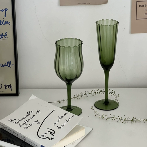 Зеленая ретро чашка, бокал, украшение, французский стиль