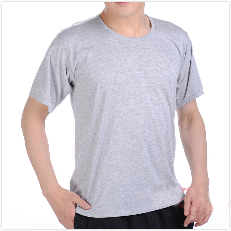 Áo sơ mi cotton trung niên cotton mùa hè nam rộng rãi áo cotton rộng kích thước cổ tròn tay áo ngắn phần mỏng bố áo lót nam chính hãng