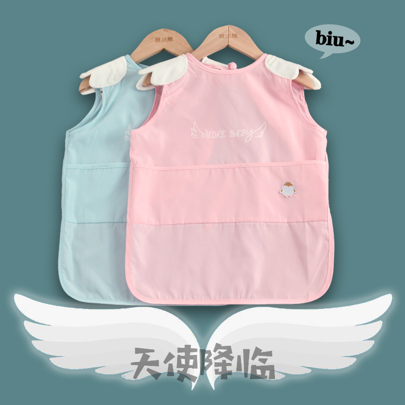 Children's sleeveless blouse angel wings bib eating clothes