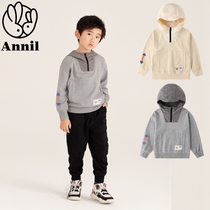 Annai childrens clothing counter 2021 autumn clothing new boys cotton hooded long-sleeved sweater AB131701