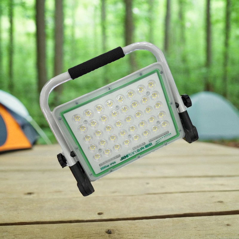 Jinran Rechargeable Floodlight Led Household Emergency Lighting Power Outage Outdoor Stall Satchel Super Bright Camping Style Light