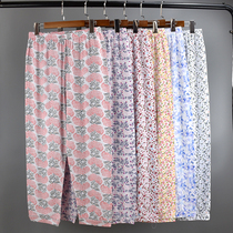 New Cotton pajama pants women middle-aged and elderly thin knitted cotton pajamas trousers plus fat increase air conditioning pants home pants summer Women