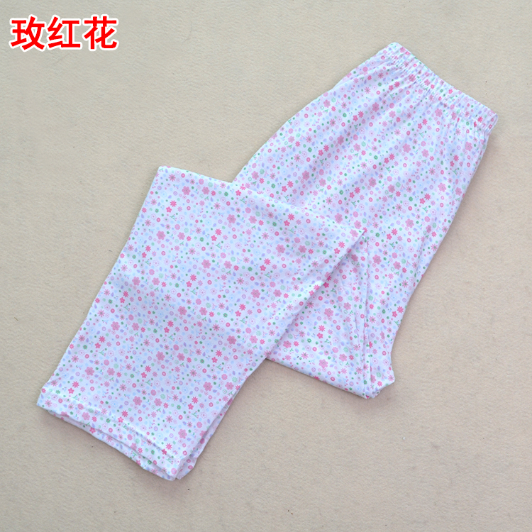 Mùa hè phụ nữ trung niên ngủ quần cotton cộng với phân bón để tăng quần nhà dệt kim cotton phần lớn quần mỏng điều hòa quần quần mặc nhà cho nam giới