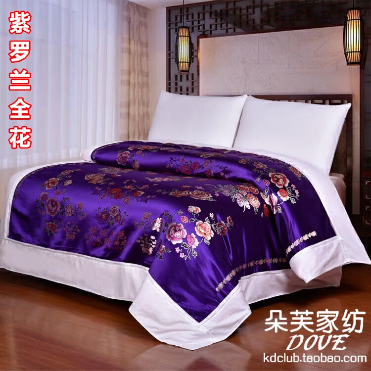 Hàng châu lụa đám cưới quilt cover mềm giả mạo quilt lụa giả mạo trắng quilt quilt thổ cẩm damask cưới quilt bởi rồng và phượng