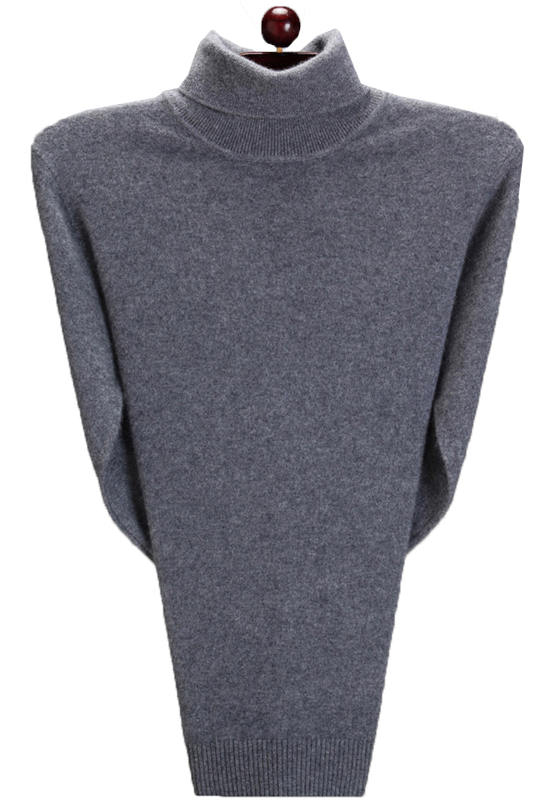 Ordos nam áo nhung nguyên chất trung niên cha cao cổ áo kéo cashmere dày đan len ấm tuyết tùng áo len nam thời trang