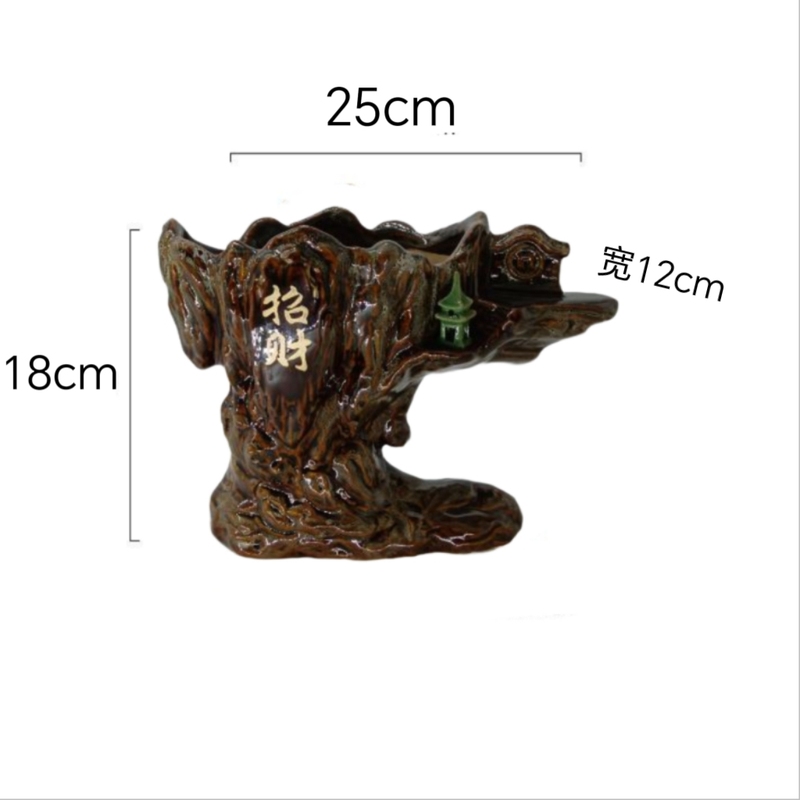 Special Offer: Personalized Artistic and Creative Desktop Green Radish Plant, Money Tree, Fortune Tree Ceramic Flower Pot with Tray Included