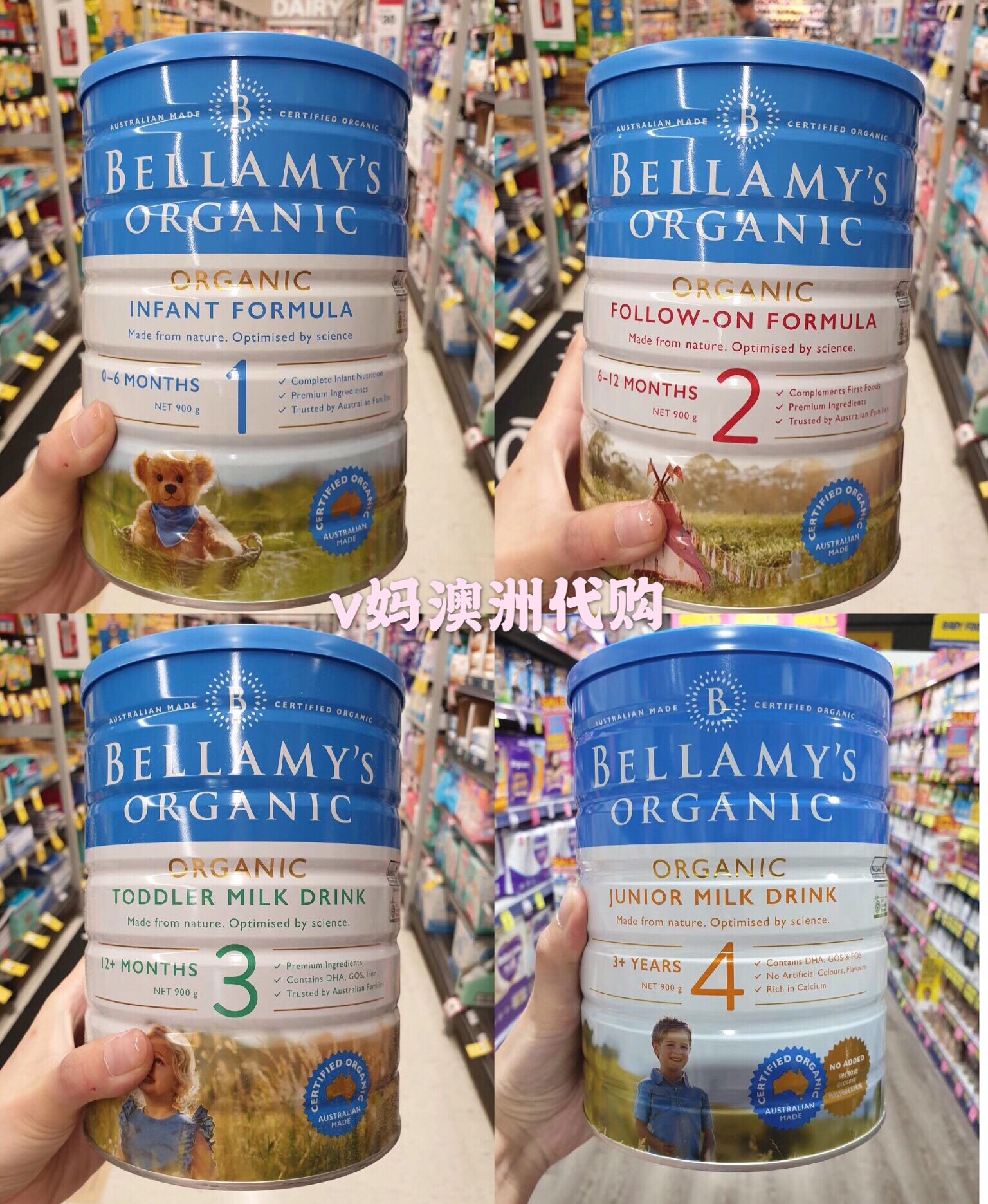 Xiamen Spot Australia Bellamys Bellamy Organic Infant 1 23 4 1234 Powdered Milk 900g