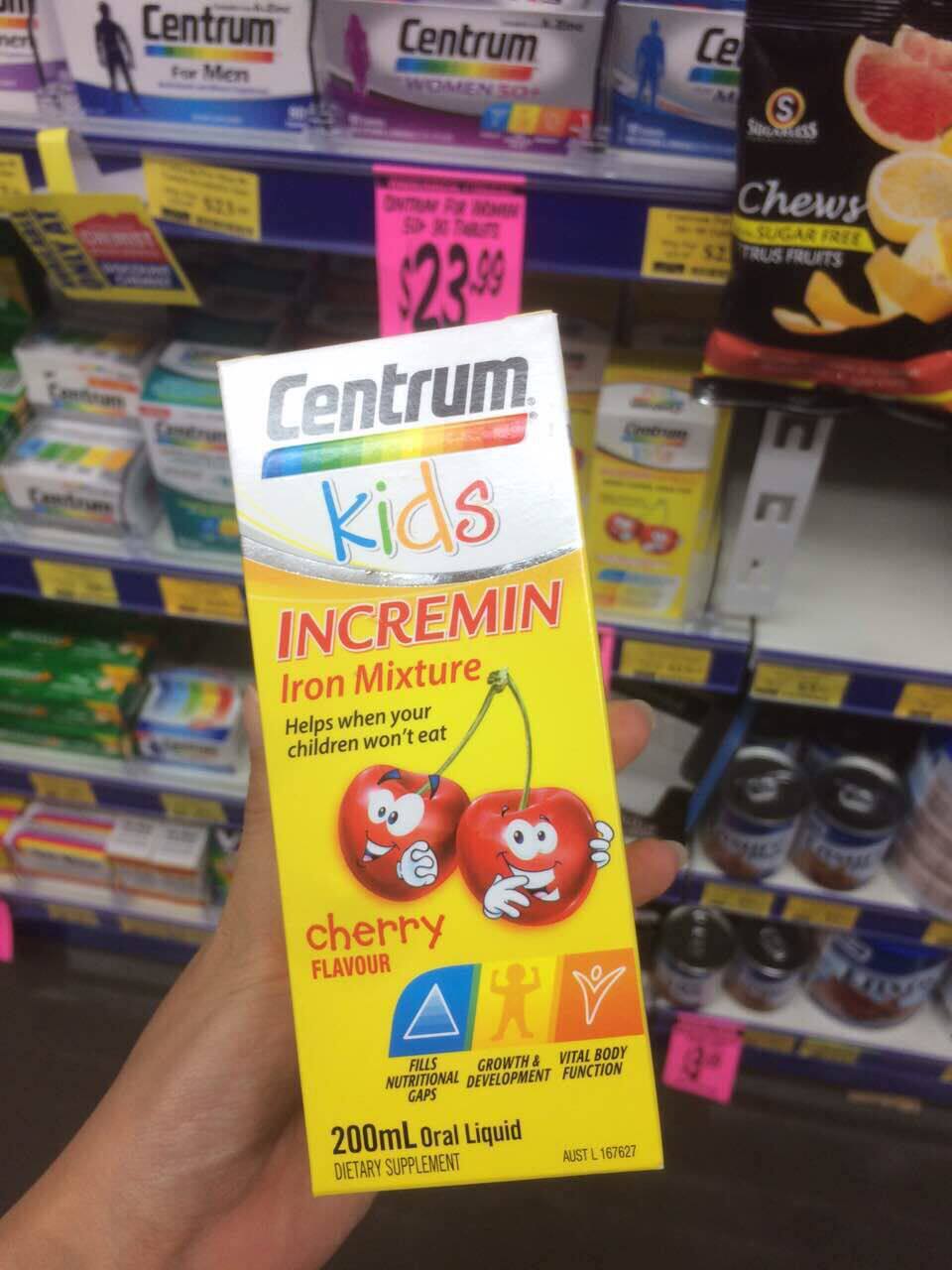 Spot Australia CENTRUM Shancun children's iron oral liquid Pick anorexia to increase appetite Cherry flavor 100ml