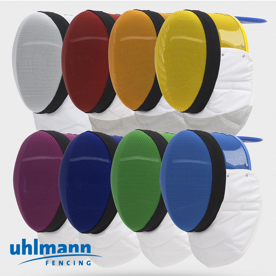 Uhlmann Walman FIE certified 1600N detachable inner lining colored heavy sword protective face fencing mask