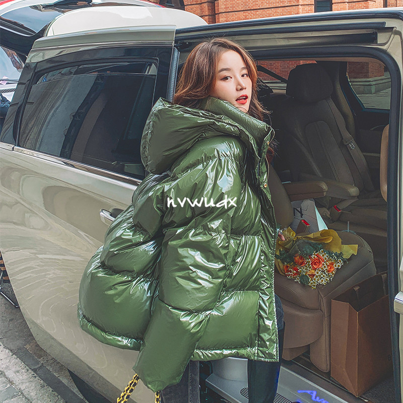 sandro Duffy down jacket short jacket women's hooded bright Korean version winter warm fashion all-match coat tide