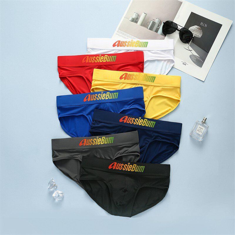 Aussiebum Men's Briefs Milk Silk Low-Waist Elastic U-Shaped Pouch