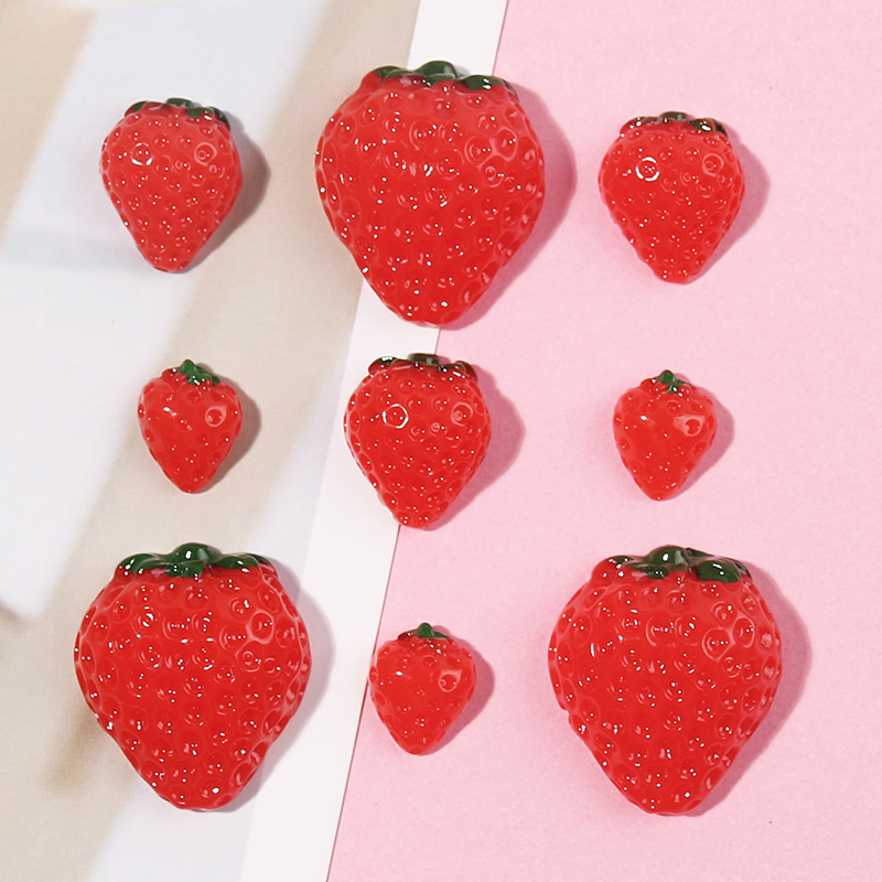 Simulation Size Strawberry Diy Mobile Phone Protection Shell Emulation Cream Glue Material Bag Handmade Drop Glue Making Resin Gadget