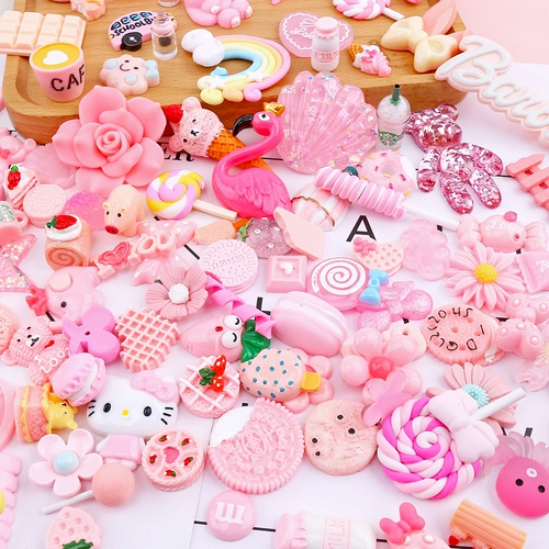 Хлебной торт розовый шоколадный крем -крем -клей для мобильного телефона материал материал ручной работы сделан домашние аксессуары для смолы