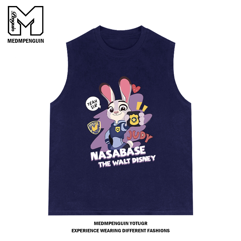 Medmpenguin Rabbit Police Officer Judy Children's Sleeveless Vest Girls' T-Shirt Pure Cotton Summer 2026 New Style