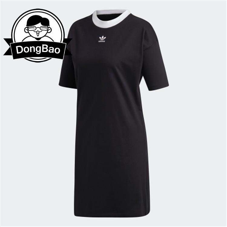 Tháng 7 ADIDAS Cỏ ba lá TREFOIL DRESS Trang phục thể thao thông thường của phụ nữ DH3195 DH3184 - Trang phục thể thao quần legging thể thao nữ