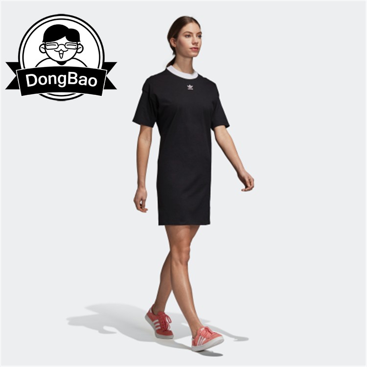 Tháng 7 ADIDAS Cỏ ba lá TREFOIL DRESS Trang phục thể thao thông thường của phụ nữ DH3195 DH3184 - Trang phục thể thao quần legging thể thao nữ