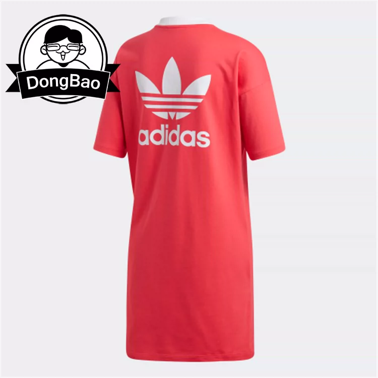 Tháng 7 ADIDAS Cỏ ba lá TREFOIL DRESS Trang phục thể thao thông thường của phụ nữ DH3195 DH3184 - Trang phục thể thao