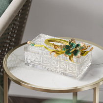 Transparent crystal glass paper towels box Living room Tea Table Bedroom Dining Room Table Home Upscale Light Lavish Enamel Color Cramers