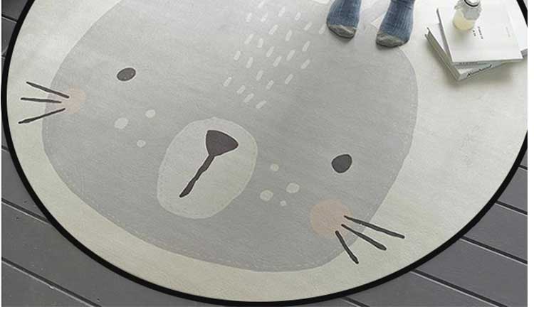 trẻ em phim hoạt hình dễ thương phòng ngủ cạnh giường ngủ thảm tròn dày ins thảm con gió leo pad rửa - Thảm thảm lót sàn phòng ngủ