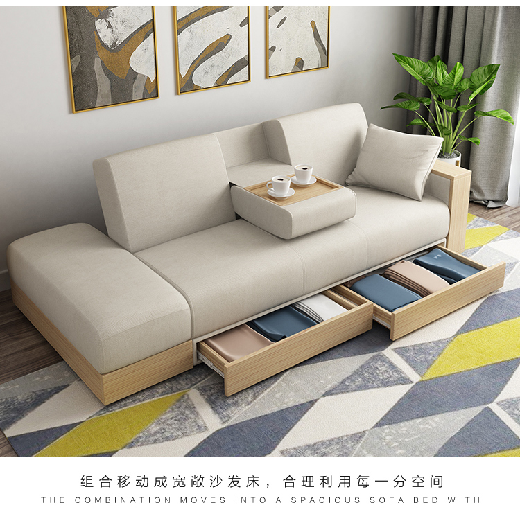 Nhật Bản tối giản vải có thể gập lại và có thể giặt sofa giường đơn đa chức năng dual-mục đích căn hộ nhỏ với giường sofa lưu trữ - Ghế sô pha sofa gỗ nguyên khối