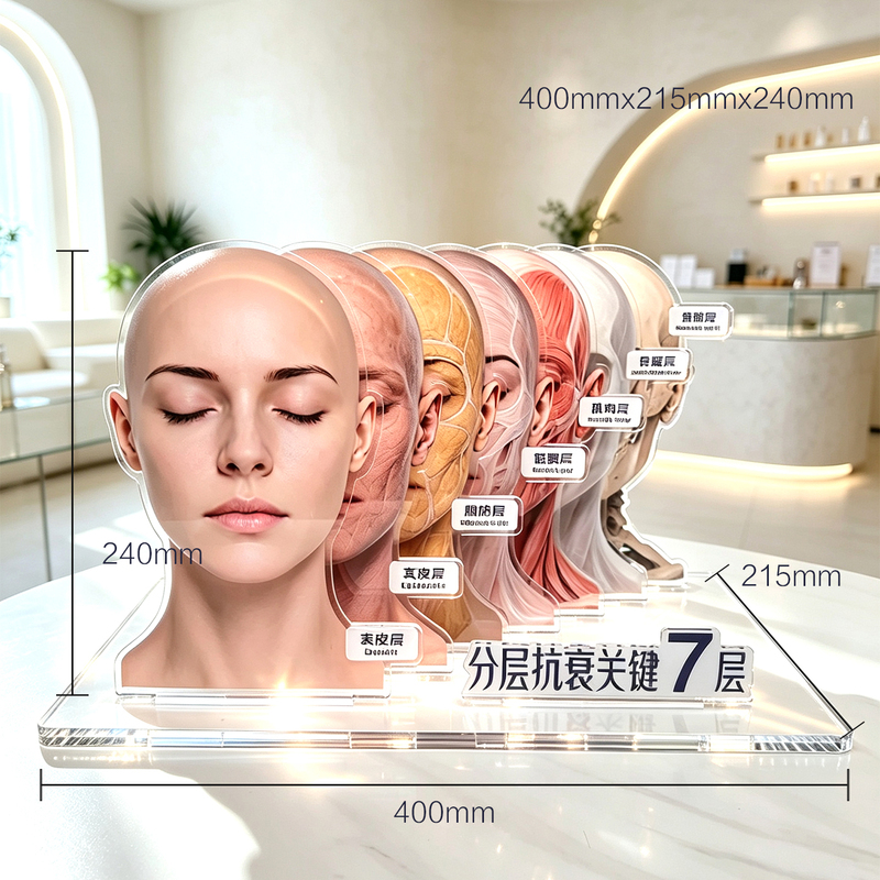 Medical Beauty Display Model Skin Structure Model Layered Anti-Aging Stand High-Transparency Acrylic Hot-Selling Beauty Salon Consultation Tool Medical Beauty Display Model Skin Structure Model Layered Anti-Aging Stand High-Transparency Acrylic Hot-Selling Beauty Salon Consultation Tool