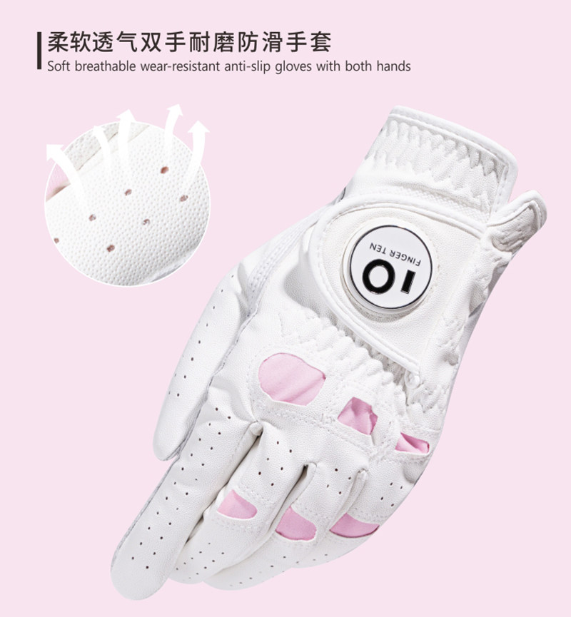 Golf gloves women's soft breathable hands wear-resistant non-slip ladies gloves Caddy sunscreen left and right gloves