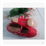 Демисезонные красные туфли, нескользящая танцующая спортивная обувь, мягкая подошва, из натуральной кожи