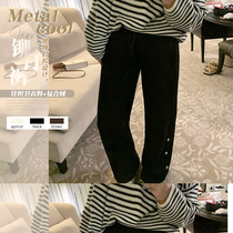 Spot Toe Fascia 100 Hitch Casual Rivet Pants Woman Microfat MM Early Spring New Slim Drawing Rope Wide Leg Long Pants