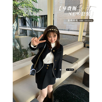 Spot Toe Fascia Winter Clenfeis Slim Scent Suit Woman Fat Mm Wavy Side Wool Coat Loose slim