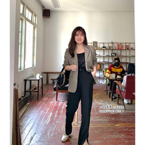 Toe tendons (spot)Fat MM raw figure legs fine Queen Sa gas split straight pants High waist thin pants