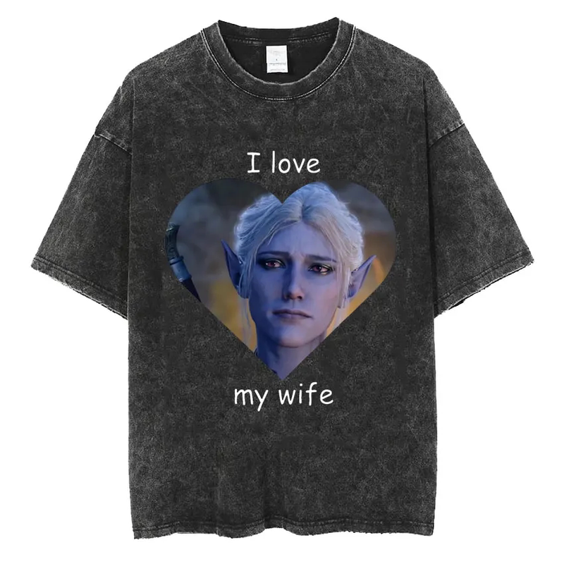 Retro Washed Baldur's Gate 3 Baldur's Gate Steam Game Astarion Printed T-Shirt Short Sleeves Retro Washed Baldur's Gate 3 Baldur's Gate Steam Game Astarion Printed T-Shirt Short Sleeves