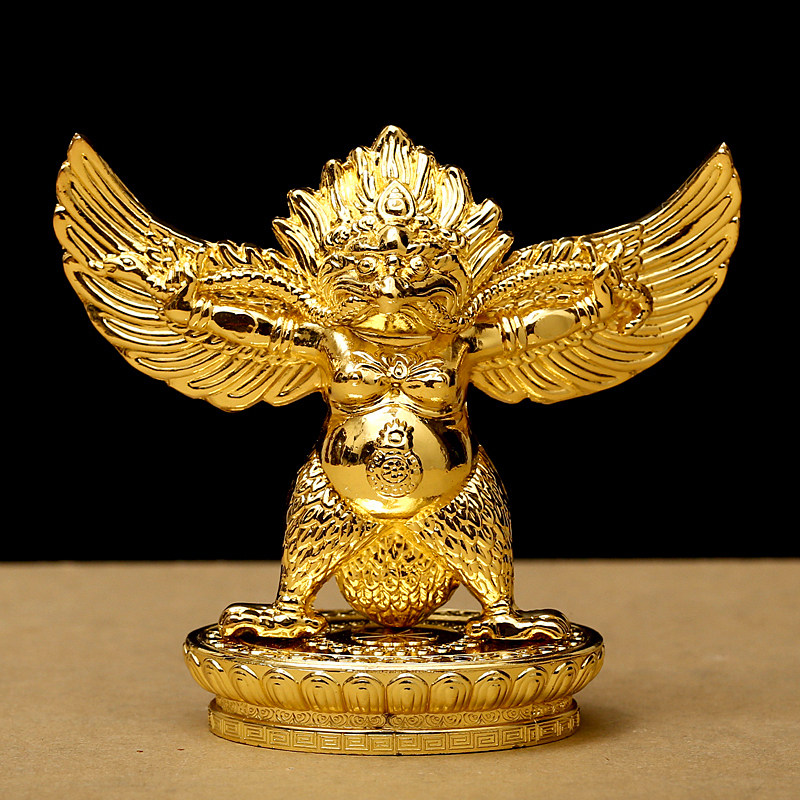 Pure Heart Buddhism All alloy gold winged Dapeng Bird statue Dapeng winged Bird God bird ornament M