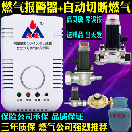 Liquefied gas gas alarm shut-off valve gas solenoid valve gas tank cylinder automatic shut-off valve