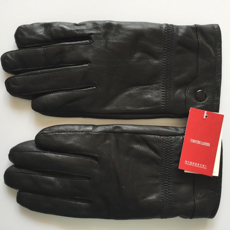 Heining Genuine Leather Gloves Sheep Leather Men's Autumn Winter Plus Suede Thickened Warm Riding Drive Outdoor Thick Gloves