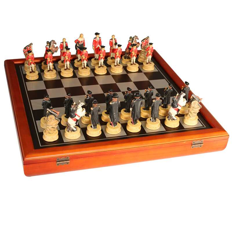 Creative Chess American War of Independence Storage Wooden Box Chessboard European Home Decoration Foreign Affairs Gift