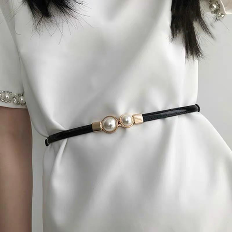 Pearl Slimming Waist Belt for Women, New Decorative Suit Dress Waist Belt, Trendy and Versatile Thin Belt Pearl Slimming Waist Belt for Women, New Decorative Suit Dress Waist Belt, Trendy and Versatile Thin Belt