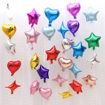 10 inch heart-shaped balloon small peach heart love aluminum film balloon 10 inch four-pointed star five-pointed star birthday party decoration