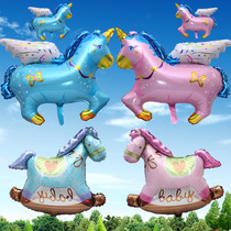 Cartoon Aluminum Film Balloon Flying Horse Unicorn Horse Sponge Baby Pikachu Birthday Decoration Party Supplies