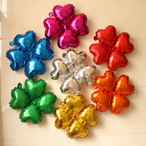  Four-leaf clover aluminum film balloon arch Four-wheeled shop opening decoration activities Celebration bracket Wedding birthday graduation activity