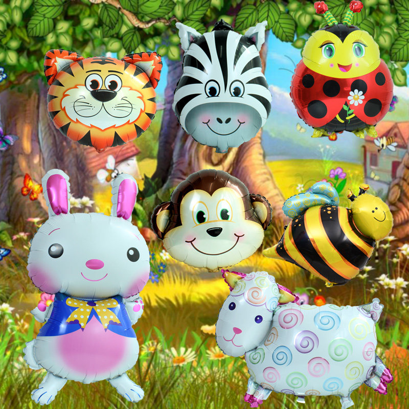 Cartoon Animal Balloon Monkey Rabbit Lion Tiger Elephant Deer Balloon Birthday Dress 61 Stage Decoration