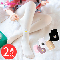 Girl Silk Stockings Pantyhose Spring Summer Thin children Bottoms Anti-Hook Silk White Dance Socks Summer Baby Conjoined Socks