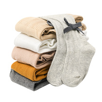 Girls pantyhose Spring autumn new mid-thick girl with underpants to wear a butterfly knot foreign female baby pure cotton thin